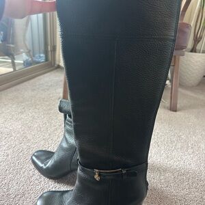 Tory Burch Black Leather Heeled Boots